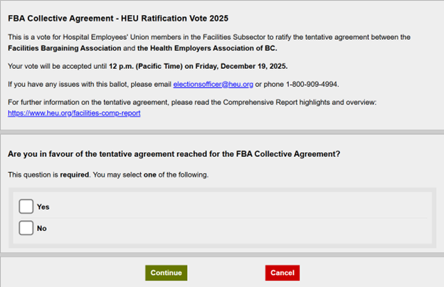 Sample Simply Voting ballot for FBA
