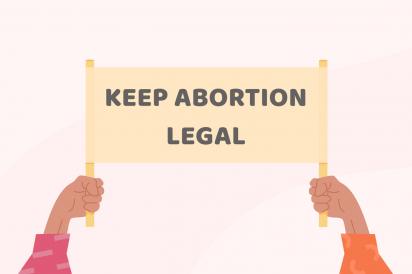 banner that says keep abortion legal
